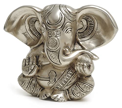 Berk Ganesha-Statue versilbert, 13 cm