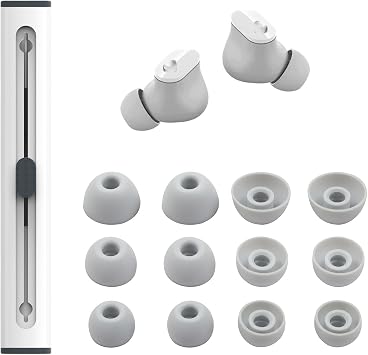 6 Pairs Replacement Silicone Ear Tips Compatible with Beats Studio Buds/Fit Pro/Studio Buds +, Silicone Earbuds Eartips Buds Cover Set for Beat Studio Buds Grey