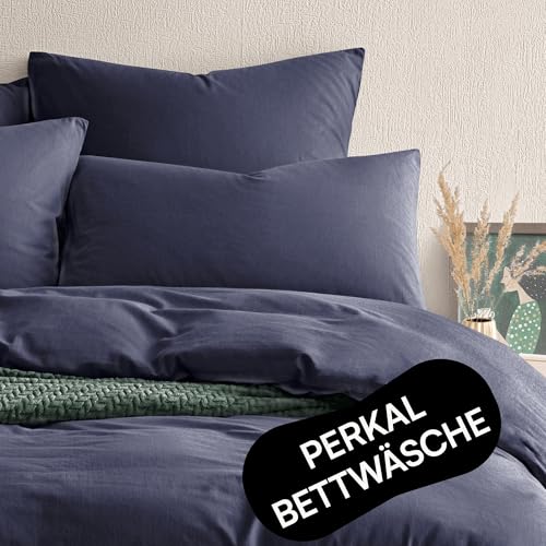 Seralino Perkal Bettwäsche 135x200 Dunkelblau mit Kopfkissenbezug 80x80, 100{048539c22ced29bfde266d11dcb760f035b1c626e300a97ea57ce9e64219f02e} Bio Baumwolle, Weiche Stonewashed mit Reißverschluss Seralino Perkal Bettwäsche 135x200 Dunkelblau mit Kopfkissenbezug 80x80, 100{048539c22ced29bfde266d11dcb760f035b1c626e300a97ea57ce9e64219f02e} Bio Baumwolle, Weiche Stonewashed mit Reißverschluss