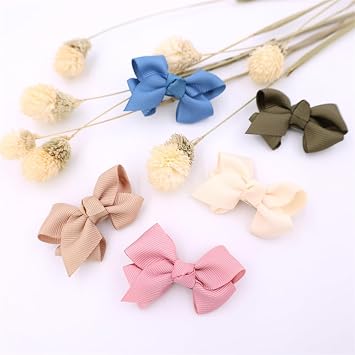 12 PCS Baby Bow Bangs Hair Clips Tiny Snap Clip for Infant Toddler Girl Mini Grosgrain Ribbon Hair Bow Barrettes Girls Hair Accessories (2.2 Jojo bow clips 12 Colors)