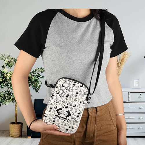 Snow Skiing Gift for Skier I'm Difficult Crossbody Bag Family Ski Trip Gift 7