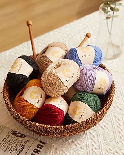 Gisimo 100% Merino Wool Yarn, 6-Ply Luxurious And Soft Yarn For Hand Knitting & Crocheting, 1.76 Oz/50G, 127 Yds/116 Meters (Pumpkin, 1 Ball) #TOP5