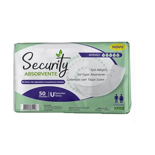 Absorvente Geriátrico Security 50 Unidades pós Parto Pós Operatório Incontinência Urinaria
