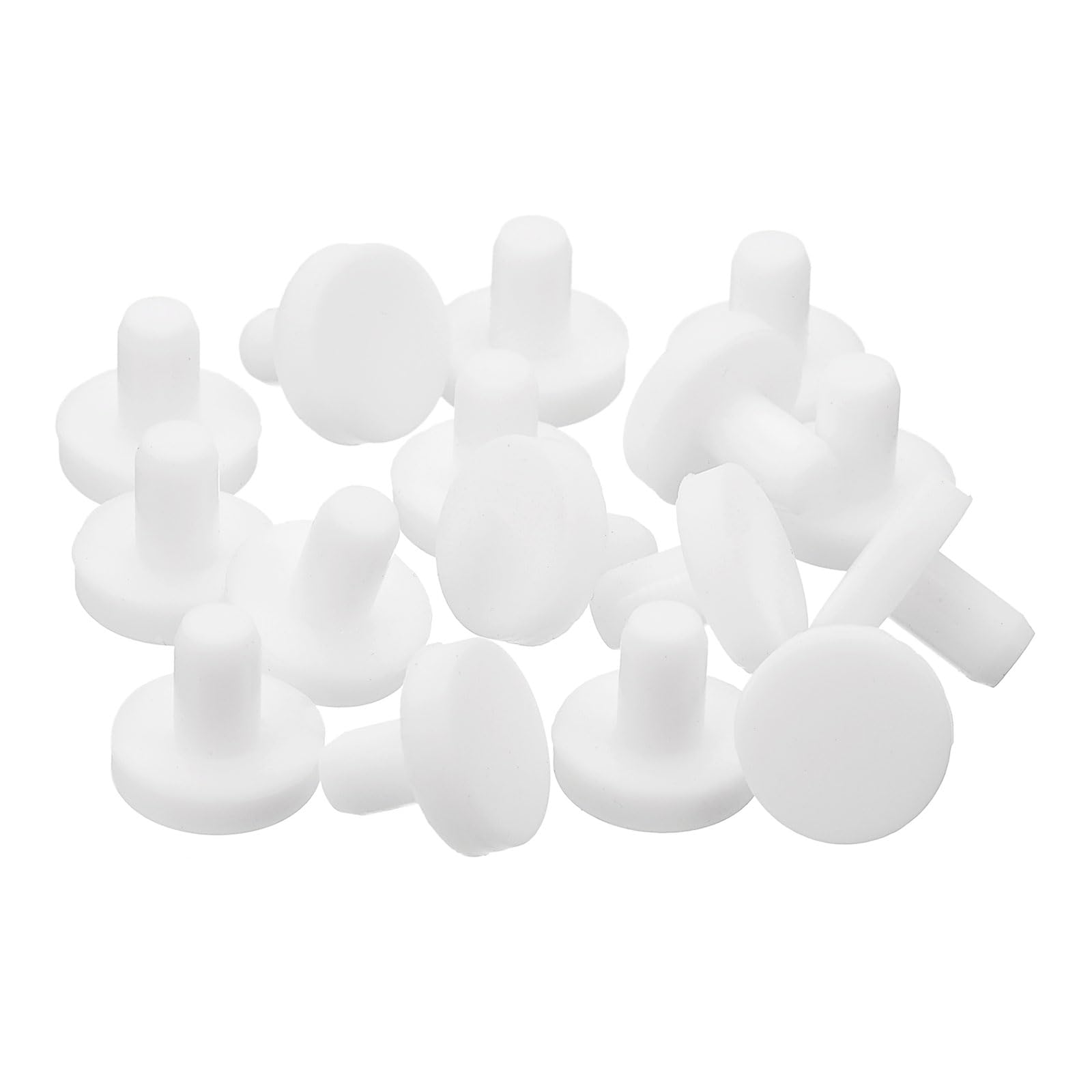 uxcell 16 Pieces White Rubber Stopper, 5mm Plug Holes for 4.5-4.8mm/0.18-0.19" Hole