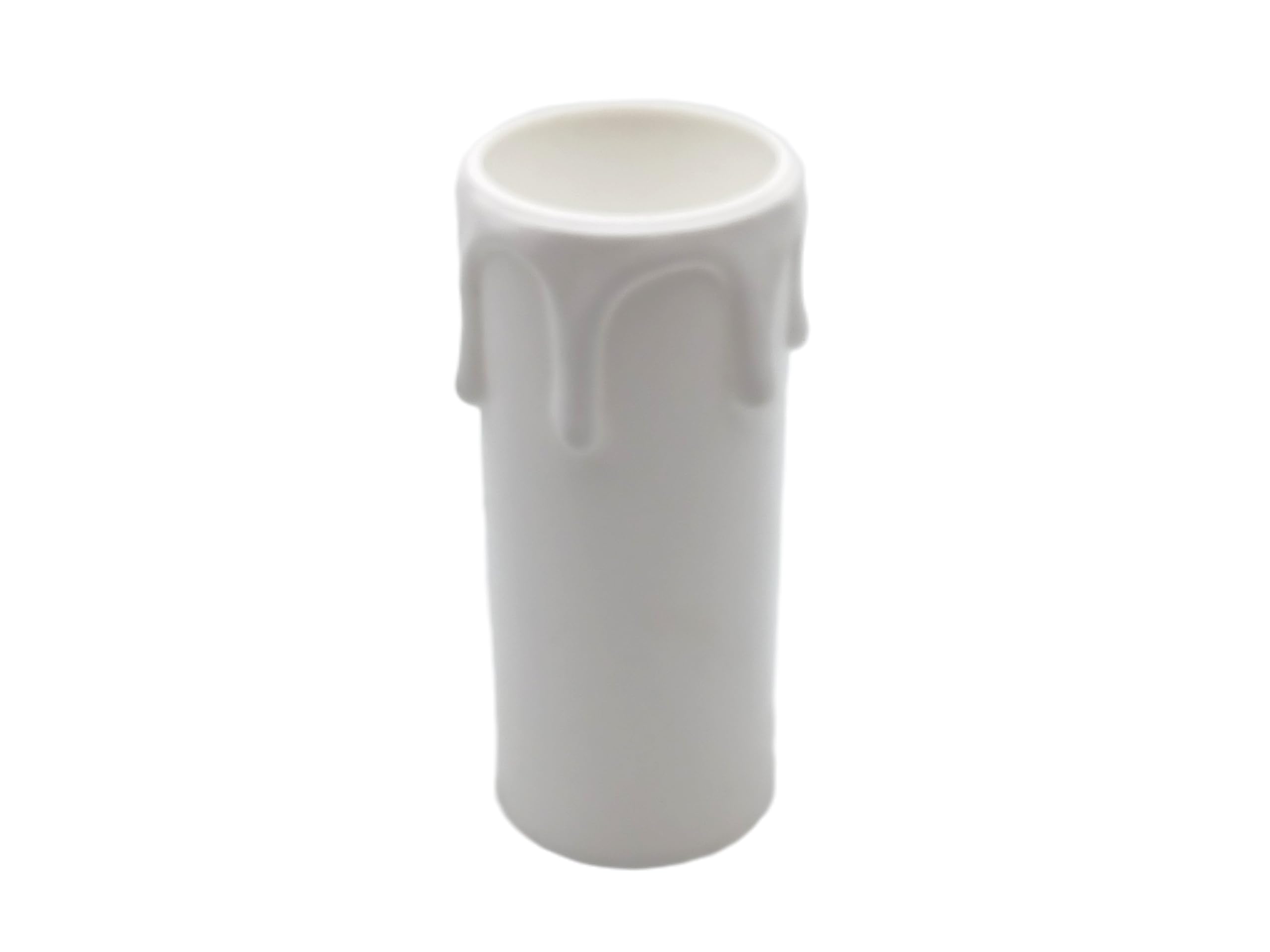 Chandelier Candle Tube Sleeves Plastic Drip Effect Various Sizes And Colours Packs of FIVE (White 65mm H x 24mm internal)