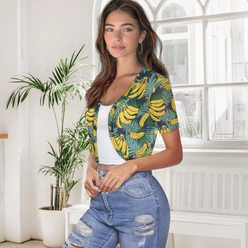 Image of Womens Short Sleeve Bolero Shrug Open Front Knit Cropped Cardigan Shoulder Cover for Dress Cute Casual Knit Cover Up