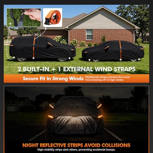Tozaroa Tesla Model S Sedan Cover Waterproof All-Weather,Outdoor Heavy Duty UV-Resistant Full Car Covers with Windshield Sun Shade&Storage Bag,Driver Door Zipper (Includes a Towel) by Tozaroa - Used condition - Image 5