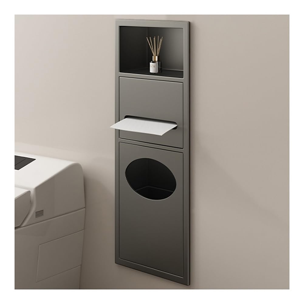 UMJIGF Stainless Steel Shower with Built-in Trash Can Waterproof Recessed Caddy for Bathroom Storage No Tile Installation Required