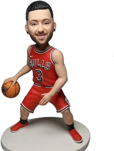 Figura de Bobbleheads personalizada, muñeca personalizada de jugador de baloncesto de toros, cabeza de bobble, figuras de cabeza de bobble,