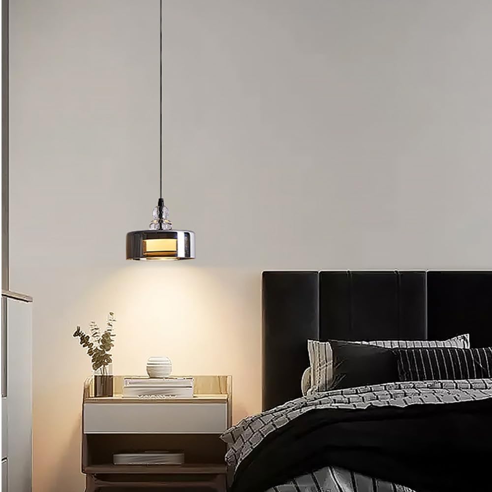Modern Glass Pendant Lights Kitchen Island, Adjustable Cord Pendant Light Fixtures, Kitchen Pendant Lighting Over Island, Indoor Mini Led Chandelier for Bedroom Bathroom
