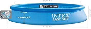 Piscine gonflable Intex Easy Set 3077 L Ronde Épurateur de Piscine (305 x 61 cm)