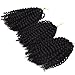 Silike Marlybob Kinky Curl Crochet Hair 8 Inch (3 Bundles/pack) Mali Bob Crochet Braiding Hair Afro Kinky Curl Hair Extension(1#)