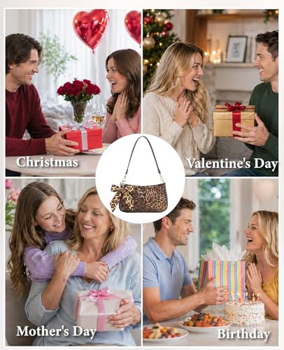 Bolso de hombro para mujer con diseño de leopardo y cadena desmontable miniatura 6