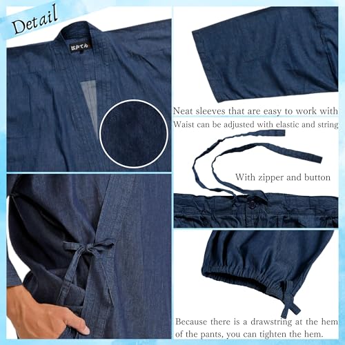 Edoten Samue denim men's 4.5 oz light denim fabric (cotton 100%) soft yarn-dyed fabric oversize4