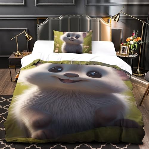 Housse de couette hamster 135x200 microfibre avec taie d'oreiller lit enfant - 4