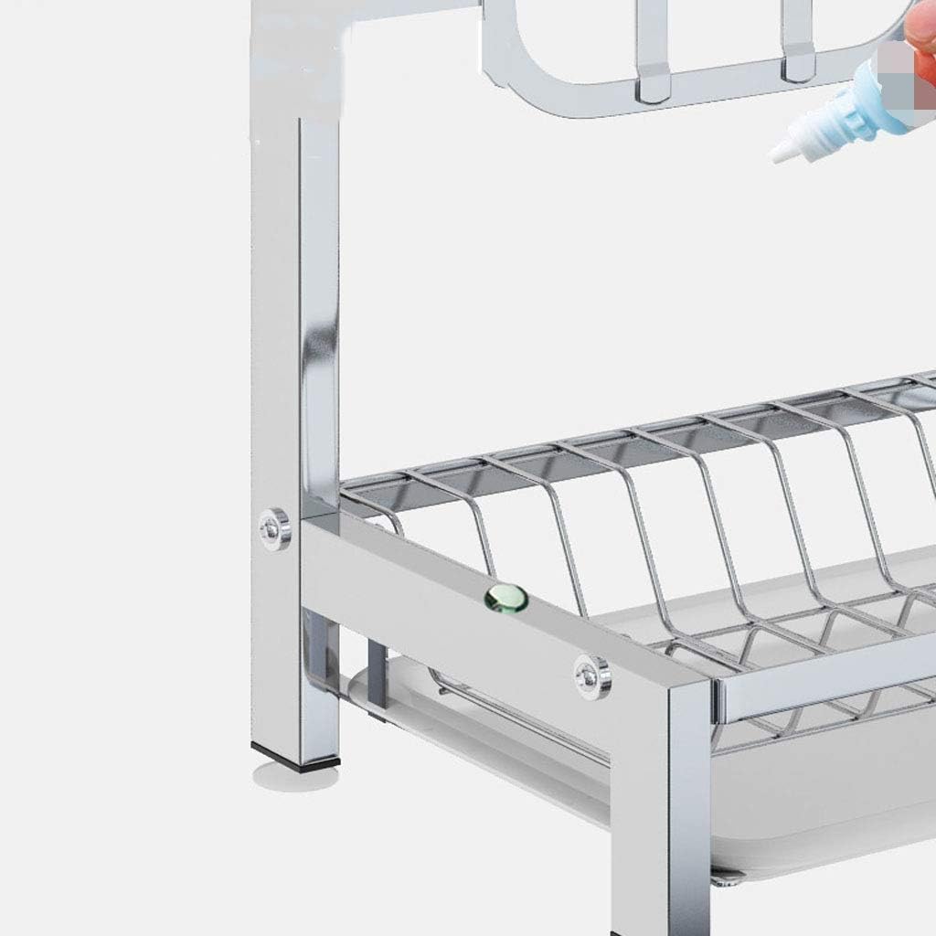 Dish Drying Rack Cutlery Rack Dish Rack Kitchen Drain Rack Rack Home Drying Dish Chopsticks Supplies 304 Stainless Steel Storage Rack Cutlery Drying Rack (Color:A)