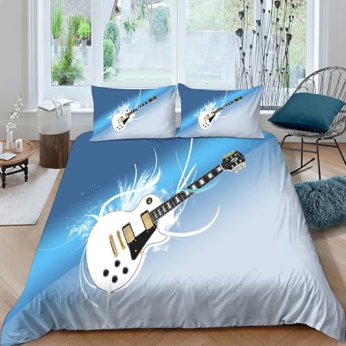 Guitare électrique parure de lit microfibre douce avec zip 140x200 - 4