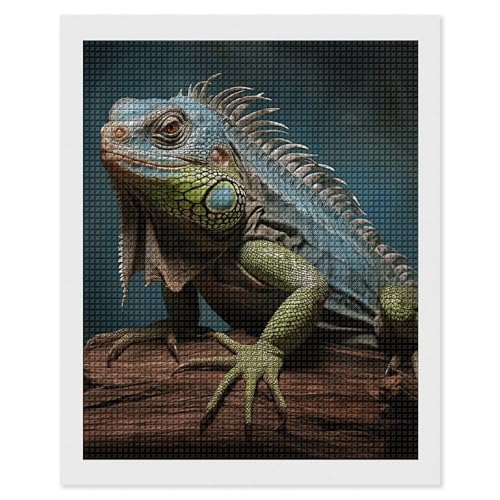 Peinture diamant animaux verts sur bois rigide sans pliure kit 5D facile pour débutant