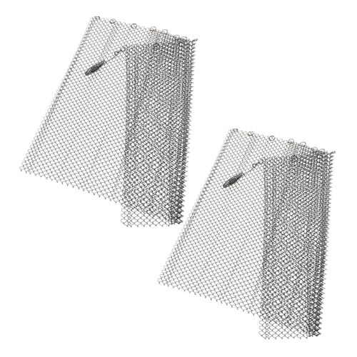 Zerodeko Cortinas De Malla Para Chimenea 61x45,7 Cm Hierro Antioxidante Protector De Pantalla Contra Chispas Uso Hogar Set 2 Piezas