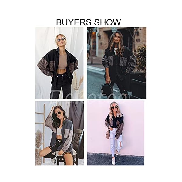 Dokotoo-Womens-Contrast-Leopard-Denim-Jacket-Long-Sleeve-Button-Down-Shirts-Boyfriend-Oversized-Blouses-Tops Dokotoo Women Lightweight Collared V Neck Shirts Leopard Patchwork Color Block Roll Up Long Sleeve Button Down Denim Jacket Shacket Pockets Blouse Tops for Ladies M Black