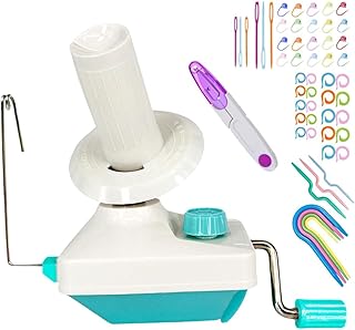 Yarn Ball Winder, Convenient Yarn Winder for Yarn,Yarn Swift and Ball Winder Combo with Easy Installation for Yarn Storage + 53 Pieces Stitch Knitting Needles + 1 Pieces Scissors