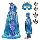 lunar drache 2012 Halloween kostüm kinder umhang: Dinosaurier Cosplay Umhang ist 110 cm lang und 50 cm breit. Empfohlene Größe für Jungen und Mädchen 100-140 cm, geeignet für Kinder im Alter von 3 bis 8 Jahren.