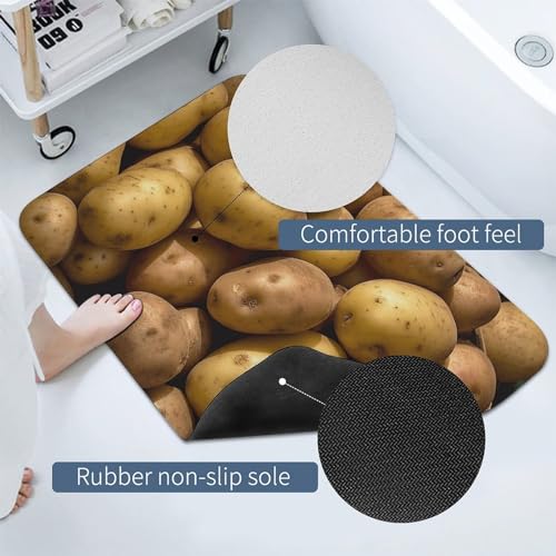 Tapis de bain absorption d'eau et antidérapant 60 x 40 cm pour sol de cuisine et extérieur