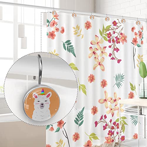 Rideau de douche licorne alpaga lama avec 12 crochets déco - 5