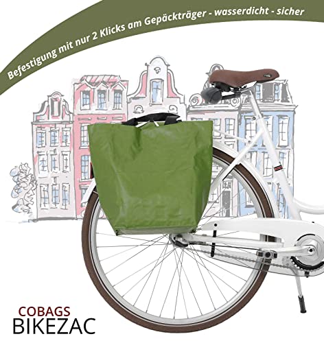 BikeZac 2.0 by Cobags | Bicycle Bag Clip-On Shopping Bag | Bicycle Shopping Bag | Pannier Rack Bag | Shopping Trolley Bag | Reusable | Recycling Bag (Cobags Simply Green) - Image 3