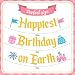 Happiest Birthday on Earth Banner Princess Bday Party Decorations Girls Kids Castle Birthday Baby Shower Party Supplies (Gold)