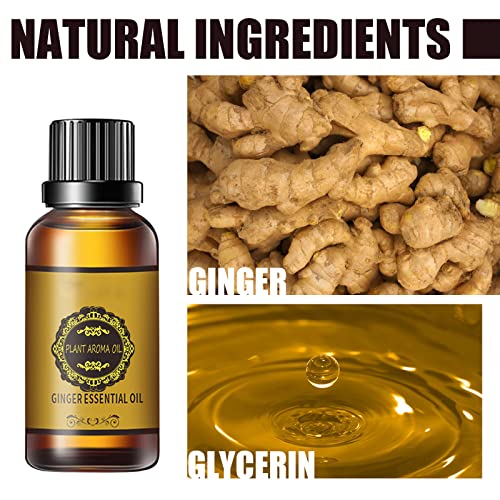 Ginger Oil,Belly Drainage Ginger Oil,Ginger Massage Oil Lymphatic Drainage, Tummy Ginger Oil, Body Massage Organic Ginger Essential Oil 3Pcs #TOP2