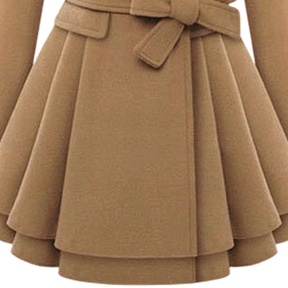 Cappotto invernale da donna con collo in pelliccia sintetica, doppiopetto, cintura, caldo, stile pecorino, giacca soprabito.