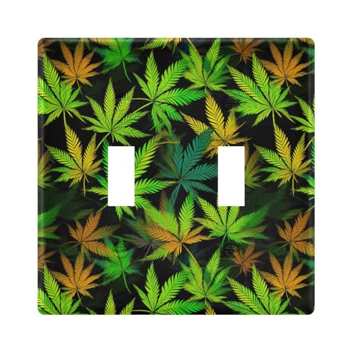 UMIRIKO Tropical Leaves Light Switch Cover Plate Covers Decorative Double Toggle Home Decor 202a8576