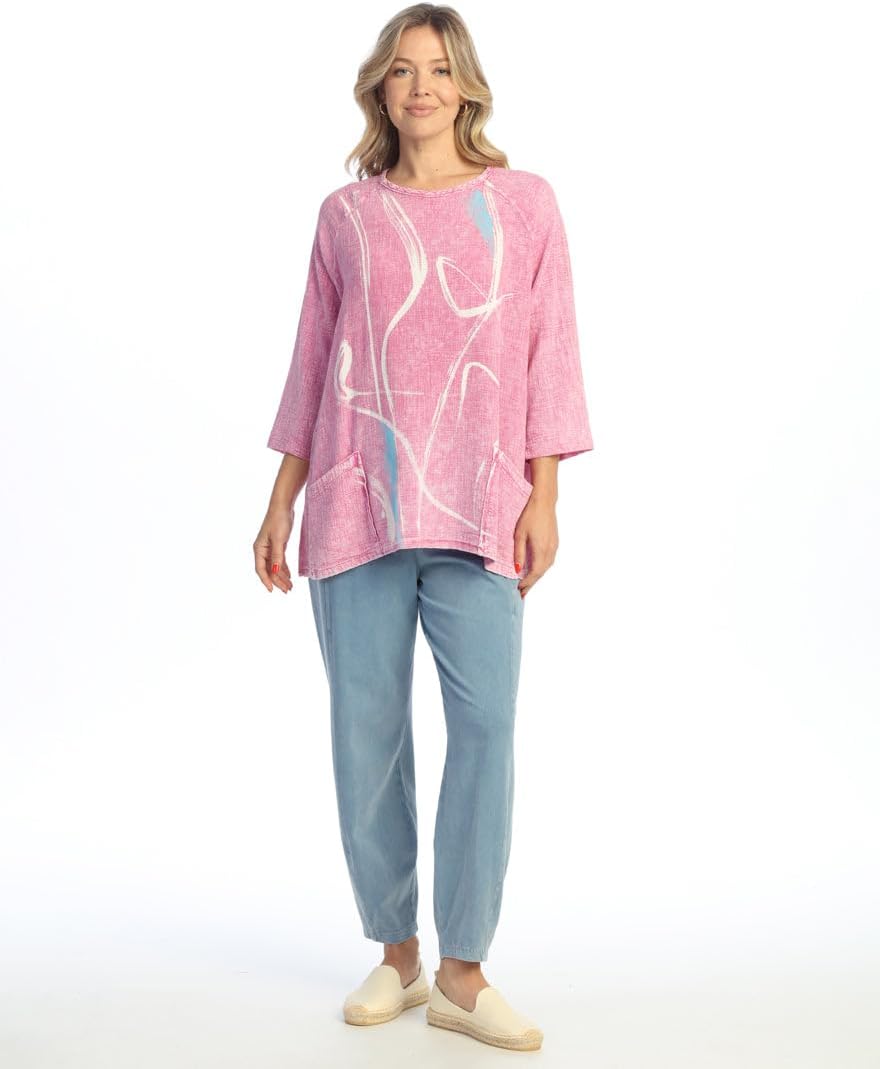Jess & Jane Mineral Washed Gauze Tunic w/Pockets - M103 - Image 2