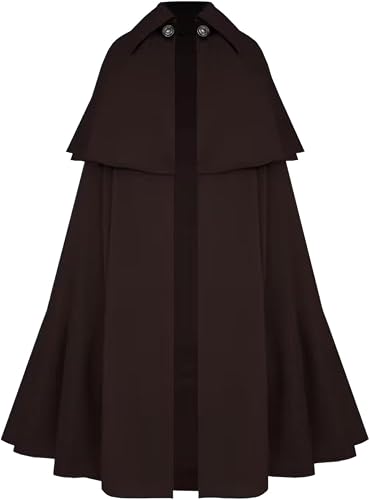 LMRXOFE Halloween Mens Horror Dark Cosplay Cape Scary Plus Size Medieval Front M