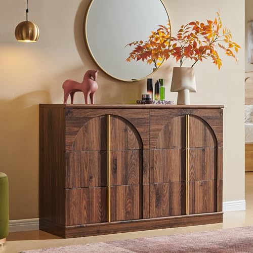 ACCOHOHO Arched Dresser for Bedroom with 6 Drawers, 47.3" Wide