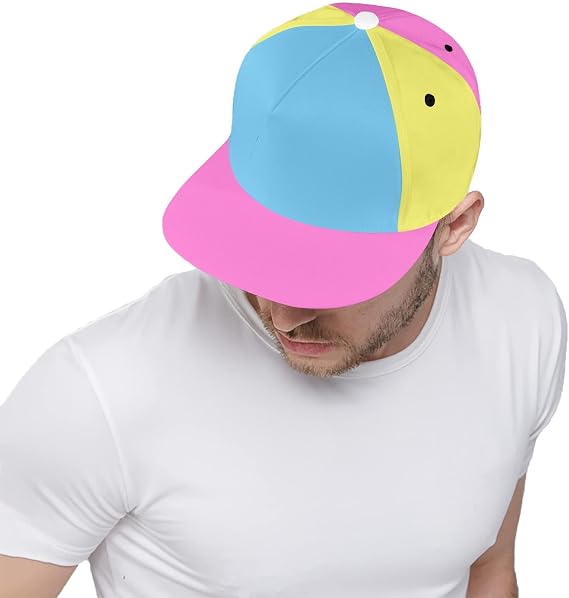 Memphis 80s/90s Flat Bill Snapback Hat – 3D All-Over Print Trucker Cap For Men & Women