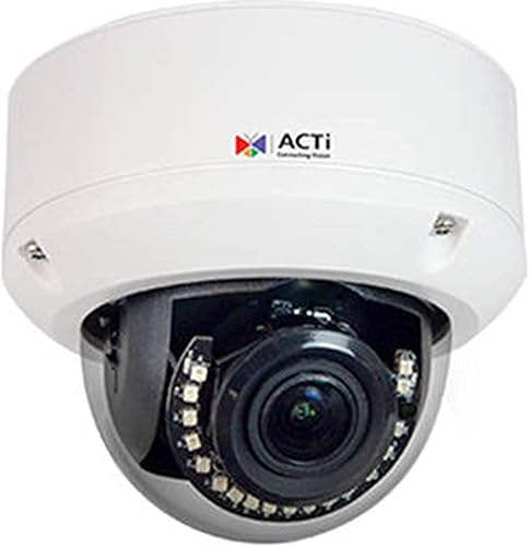 ACTi Cámara domo de zoom para exteriores A85 de 2MP de análisis de video con ELLS, enfoque automático, H.265H.264, 1080p30fps, 2D+3D DNR, audio,