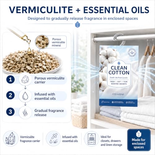 Image of 12 Packs Cotton Closet Air Freshener Sachets| Retractable Hook