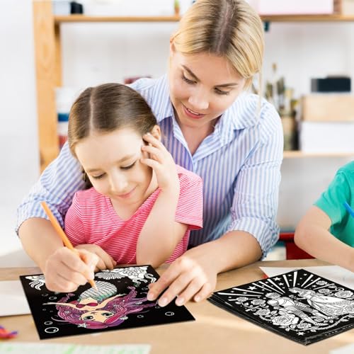 Pósteres de terciopelo para colorear sin salirse de la línea Zhanmai pack de 48 piezas 5