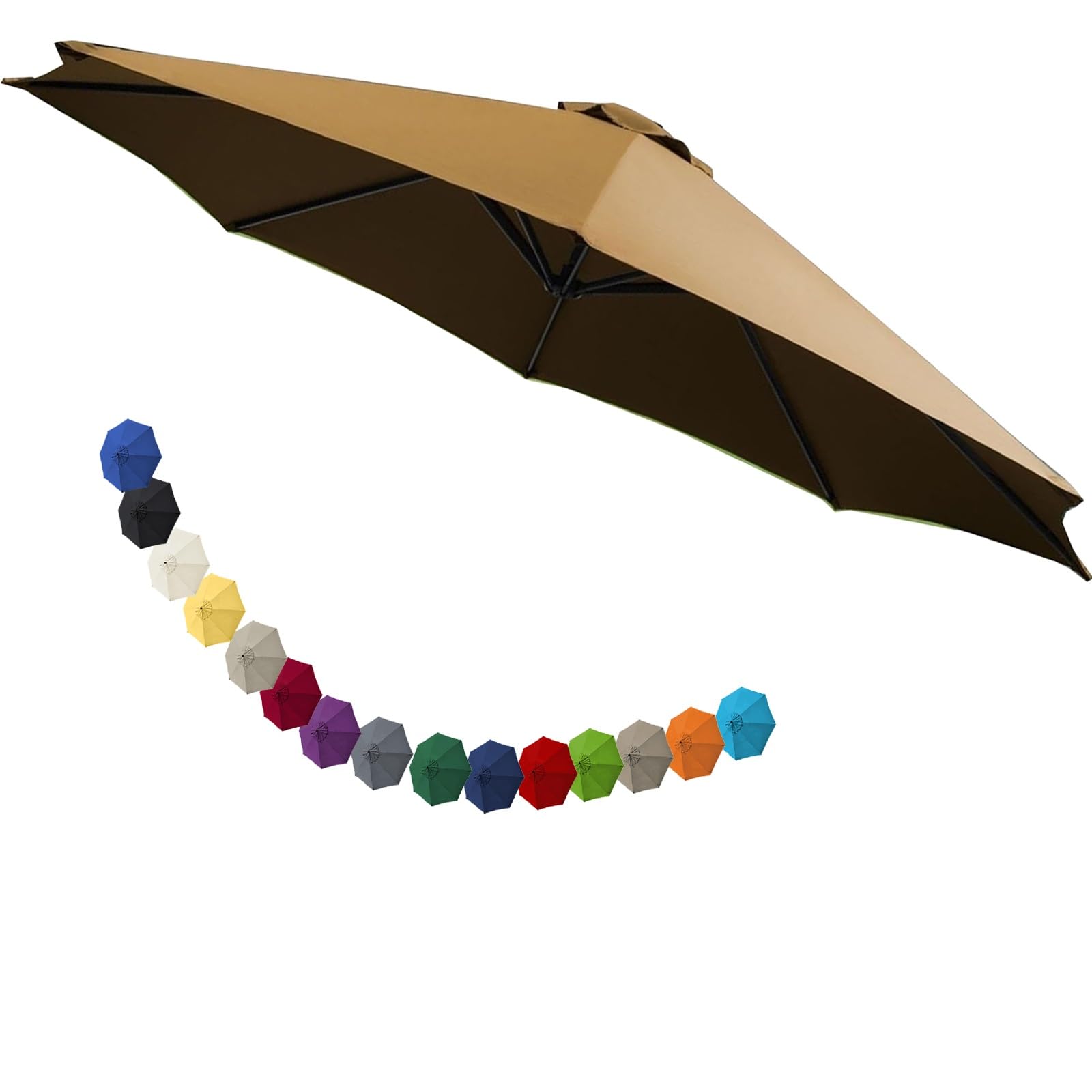 YNJJKA Umbrella Replacement Parasol Cover, Umbrella Replacement Cloth for Patio/Beach/Backyard/Swimming Pool Parasol Fabric Canopy Cover(D13,8 Ribs- 6.5 FT 2.0 m)