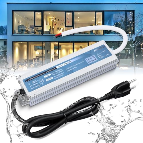Image of QNNP LED Driver 60 Watts 12V DC with Plug, Waterproof Low Voltage Transformer Power Supply Transformer Adapter AC 85V-265V to 12V DC, IP67 LED Power Supply for Outdoor Indoor Lighting