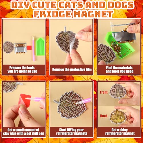 30 imanes decorativos para pintura de diamante de hojas de arce miniatura 6