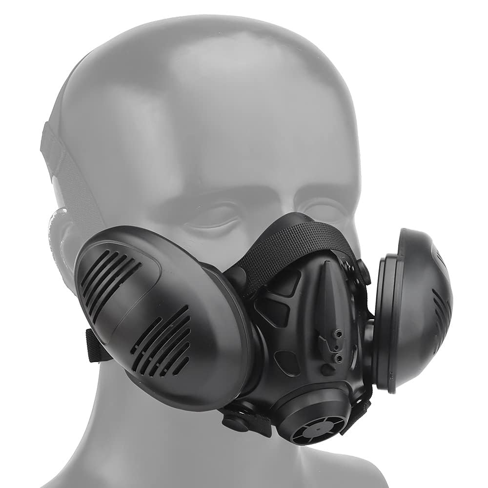 Taktisches Fast-Helmset – Doppelte Atemschutzmaske (Halbgesichtsmaske) Mit Abnehmbarer Schutzbrille Für Airsoft, Jagd Und Paintball