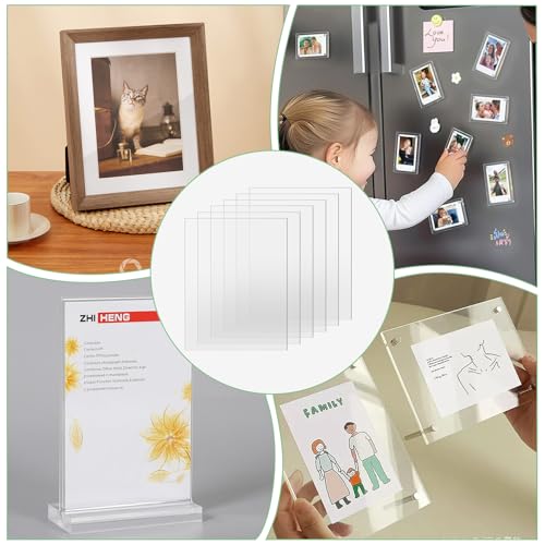 Image of TKOnline 6 PCS Plexiglass Sheets, 8.5 inch x 11 inch x 0.04 Clear PET Sheet Panels, Clear Acrylic Plastic Sheet for Picture Frame, Invitations, Poster Frames Plastic Board