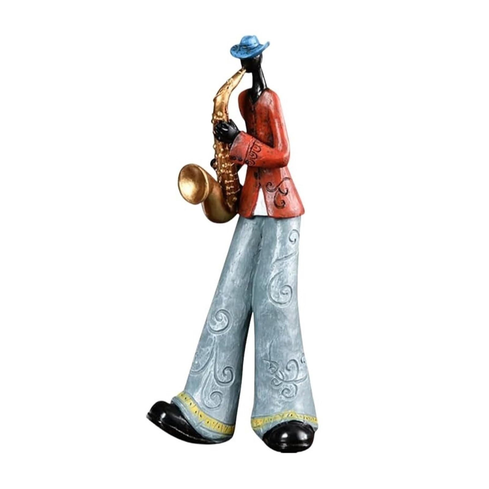 Figurine da collezione Scultura decorativa Banda occidentale Musicista creativo Decorazione Figura Ornamenti Decorazioni per la camera da letto(Saxophone Player)