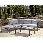 Beliani Lounge-Set Aluminium Grau