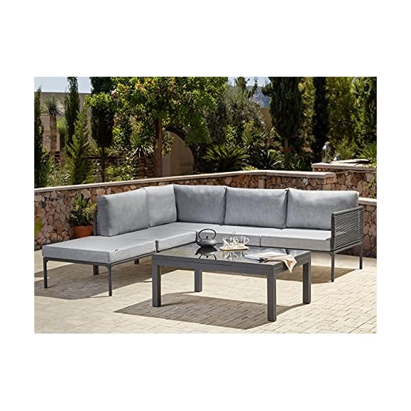Beliani Lounge-Set Aluminium Grau