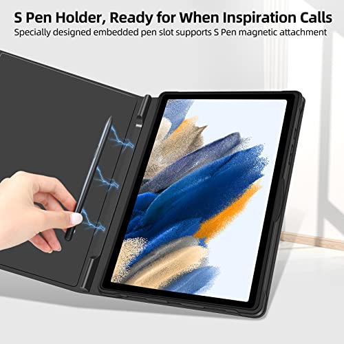 Juqitech Backlit Keyboard Case For Samsung-Galaxy-Tab A8 10.5 2022, Strong Magnetic Book Cover Soft Case Detachable Wireless Keyboard For Tablet Sm-X200/X205/X207 Kickstand Case, Magnetic S Pen Holder #TOP2