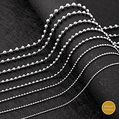 Stainless Steel Silver Ball Chain By Infinique Creations - Bracelet And Silver Necklace For Women And Men, 1Mm-5Mm, 7'-38', Silver (4Mm, 22'', Silver) - 1 Pack #TOP6